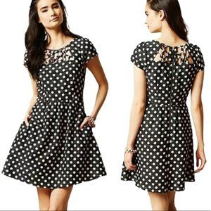 Anthropologie Polka Dot Dress Black & White Size 0